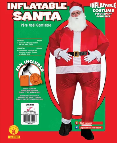 Vista 2 de Rubie s Costume Co De los hombres disfraz de Papá Noel de Papá Noel hinchable