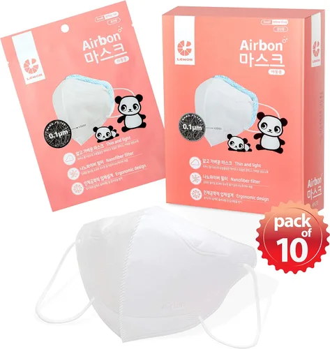 Vista 4 de [10 Air Queen + 10 Airbon + 2 protectores de orejas] Mascarillas de seguridad facial con filtro de nano fibra de 3 capas