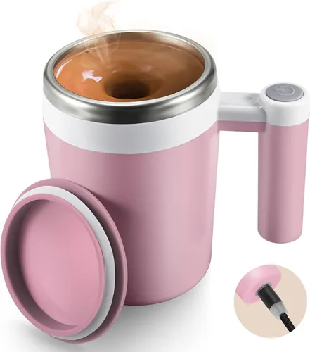 Vista 9 de Taza de Café que se Agita Sola: Taza Automática Recargable que se Agita Sola con Agitador Magnético y Tapa, Taza de Viaje