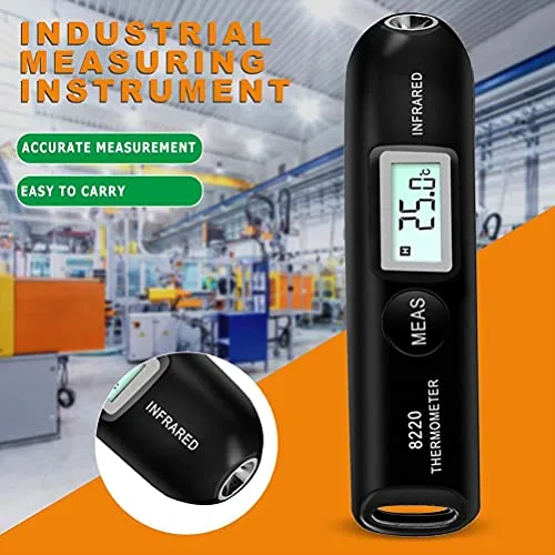 Vista 2 de Bolígrafo termómetro infrarrojo digital, pequeño bolígrafo de temperatura portátil con pantalla LCD, selección Celsius o Fahrenheit, temperatura sin