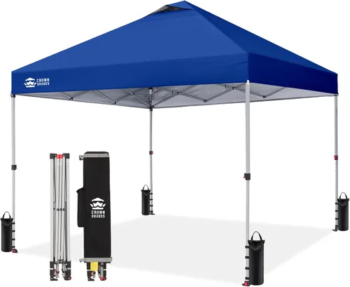Vista 34 de CROWN SHADES Toldo desplegable de 8 x 8 pulgadas, tienda de campaña de playa con instalación CenterLok de un empuje, parasol fácil para exteriores