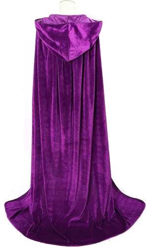 Vista 4 de Capa de terciopelo larga unisex con capucha para disfraz de Halloween, Navidad, cosplay