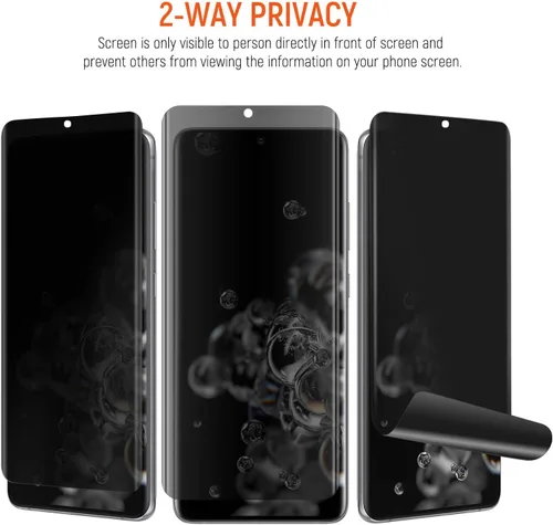 Vista 2 de Protector de pantalla de privacidad para Galaxy S20 Ultra, compatible con fundas, huellas dactilares disponibles, película suave para Samsung Galaxy