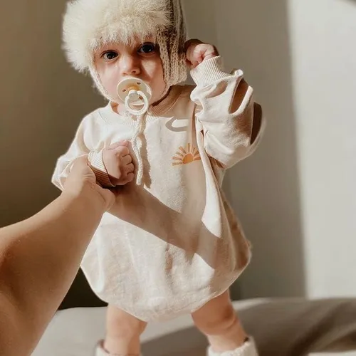 Vista 3 de Twopumpkin Baby Boy Girl Crewneck Sweatshirt Onesie Sweater Shirts Long Sleeve Romper Cute Valentines Day Outfit Clothes