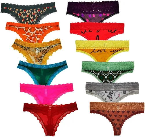 Vista 6 de Morvia Paquete de bragas para mujer sexy variedad de ropa interior a granel tangas tangas de encaje surtidos