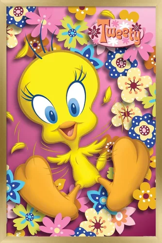 Vista 22 de Trends International Looney Tunes - Póster de pared de Tweety Bird de poder, 14.725 x 22.375 pulgadas, versión enmarcada de madera de granero