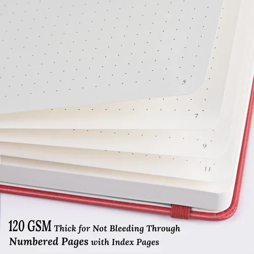 Vista 3 de Cuaderno de diario punteado, paquete de 7 de cuero con cuadrícula de puntos para mujeres y hombres, cuadernos a granel para estudiantes, oficina