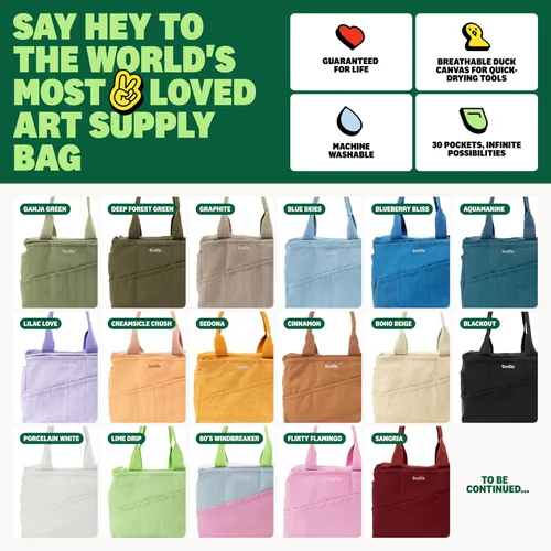 Vista 8 de Soolla Bolsa de estudio: organizador de almacenamiento de suministros de arte y bolsa de herramientas de cerámica, bolsa lavable, bolsa de hilo