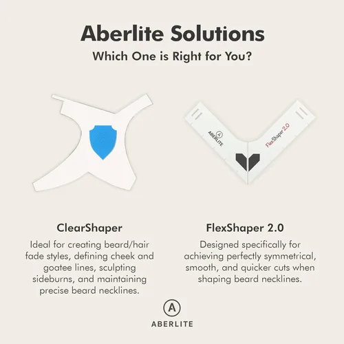 Vista 11 de Aberlite ClearShaper 3.0 - Kit moldeador de barba con dos lápices de barbero - Herramienta de moldeado premium - 100% transparente Muchos estilos