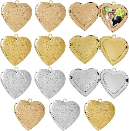Vista 9 de Framendino, Colgantes con marco de fotos de corazón para hacer joyas