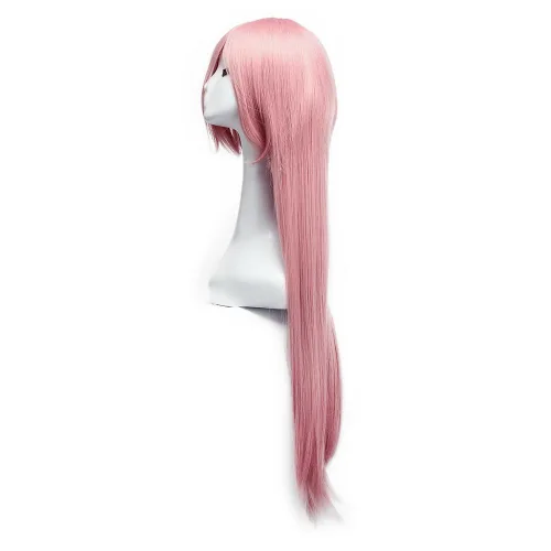 Vista 3 de MapofBeauty - Peluca para anime de 40 pulgadas de largo y lisa para fiesta de cosplay (rosa)