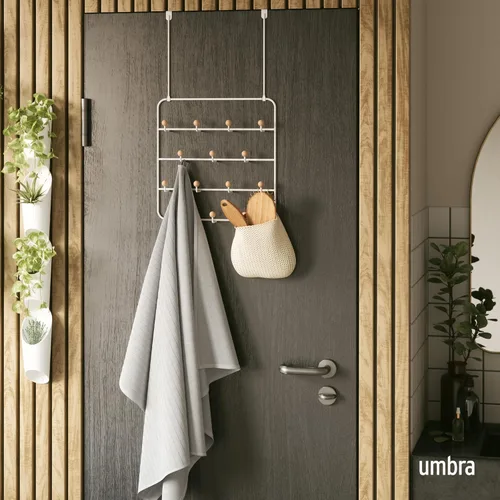 Vista 2 de Organizador multiuso Umbra Estique para puerta, color blanco blanco (White/Natural)