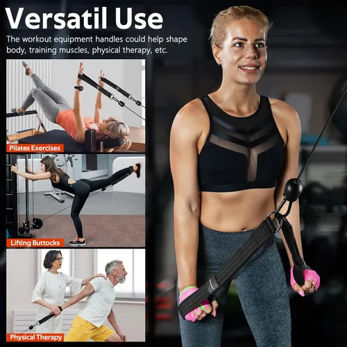 Vista 8 de RENRANRING Tricep Rope Cable Attachment Handles for Gym, 13inch Exercise Handles, Tricep Pull Down Attachments Rope for Pilates, Yoga, Strength