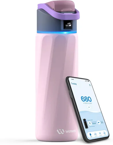Vista 23 de BOOST - Botella de agua inteligente que te recuerda que debes beber, botella aislada al vacío de acero inoxidable sin BPA de 24 onzas, botella