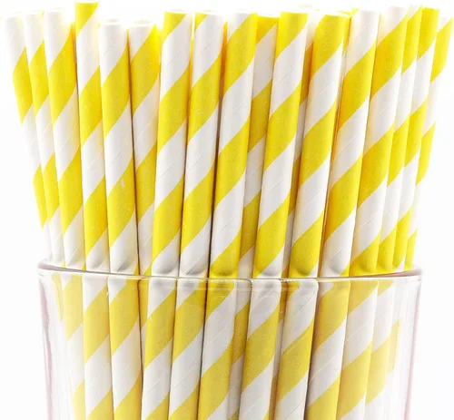 Vista 26 de Paquete de 150 pajitas de papel biodegradables de 4 capas de cheurón rosa bebé (compostables, no tóxicas, sin BPA)