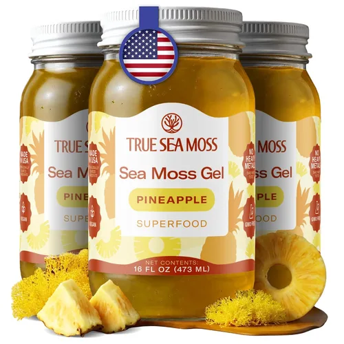 Vista 20 de TrueSeaMoss Gel de musgo marino – hecho en EE. UU. – Musgo marino silvestre, frutas y verduras en frasco – Manzana/Canela, paquete de 1