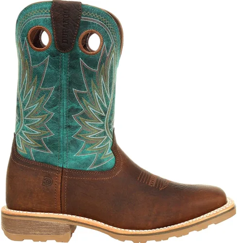 Vista 7 de Durango Maverick Pro Western - Botas de trabajo, Ranger marrón y turquesa.
