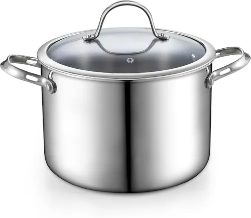 Vista 12 de Cooks Standard Olla para Caldo de Acero Inoxidable Multi-Capa, Olla Holandesa de 7 Cuartos para Cocinar Pasta y Enlatado con Tapa, Olla Profunda