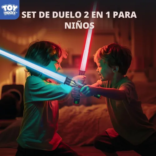 Vista 3 de TOY Life Paquete de 2 espadas de luz de sable oscuro para niños, espada iluminada LED, inquisidor, espadas iluminadas para niños, sable de luz