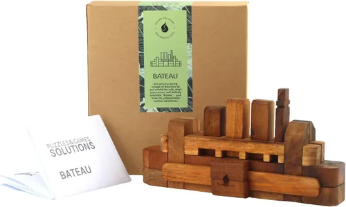 Vista 3 de Rompecabezas de madera Kumiki Brain Teaser para adultos, juego de rompecabezas de madera entrelazado 3D hecho a mano, rompecabezas clásico japonés