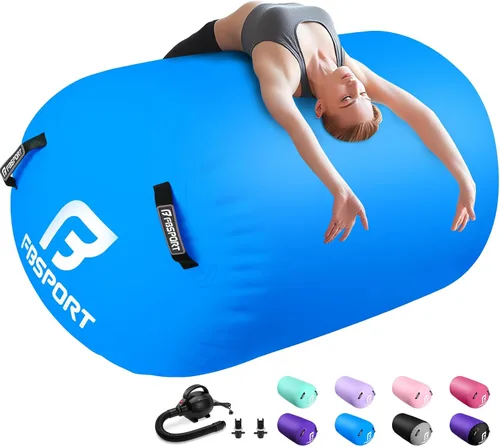 Vista 9 de FBSPORT Air Roller Gymnastics Barrel, Inflatable Gymnastics Air Roller Inflatable Air Gymnastics Mat for Yoga Cheerleading Training Home Outdoor