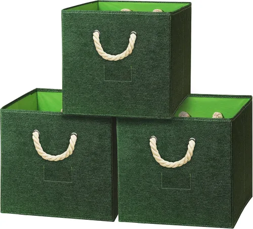 Vista 10 de Simple Houseware Cubo de almacenamiento de 13 pulgadas con asas trenzadas Beige