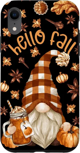Vista 25 de Pumpkin Spice Coffee Hello Fall Funny Thanksgiving Gnome Case for iPhone 16