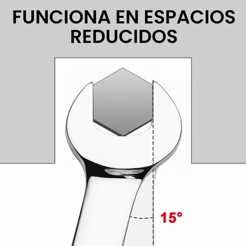 Vista 5 de Jetech Llave combinada de trinquete de 1 pulgada, SAE, engranaje de 72 dientes, grado industrial, extremo de caja de 12 puntos, acero Cr-V forjado