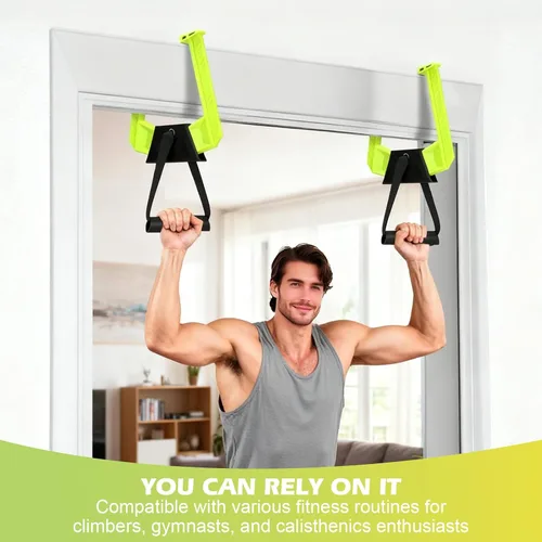 Vista 7 de 1 juego de barra de dominadas portátil, barra de dominadas ajustable para puerta desde casa fitness. Capacidad de carga superior a 330 libras sin