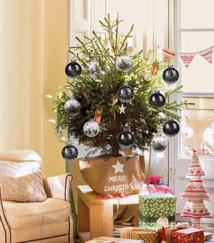 Vista 6 de Briful Bolas de Navidad de plástico transparente inastillables de 3.150 in/3.15 pulgadas, juego de bolas de Navidad decorativas transparentes