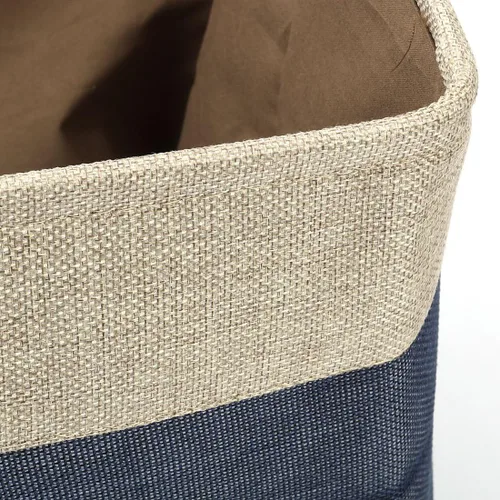 Vista 5 de uxcell Canasta de almacenamiento de tela plegable con asas dobles, contenedores plegables para almacenamiento de ropa de lavandería, organizador