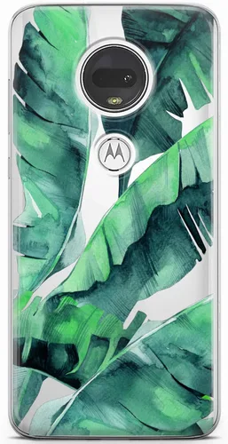 Vista 5 de Mertak Funda de teléfono compatible con Motorola Edge + Moto G9 G8 Plus G7 Play Power Z4 Slim Light Design Cover Tropical Abstract Girls Flamingo