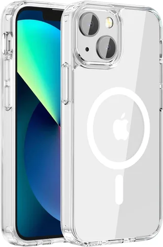 Vista 22 de Hualele - Funda magnética para iPhone 13 Pro, compatible con MagSafe, grado militar, a prueba de caídas, translúcida mate, parte trasera dura, borde