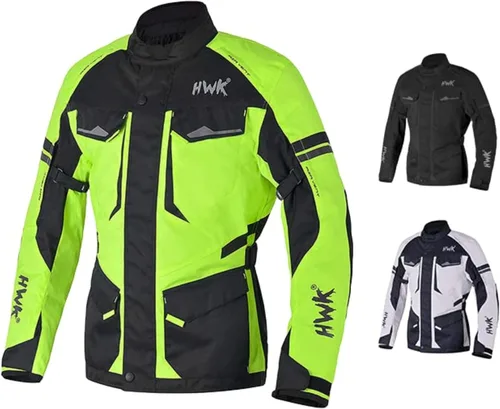 Vista 11 de Chaqueta de motocicleta para hombres para viajes y aventuras, reforzamiento CE, a prueba de agua, AVD, para las 4 estaciones