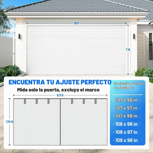 Vista 6 de Pantalla de puerta de garaje para 1 coche, malla magnética resistente