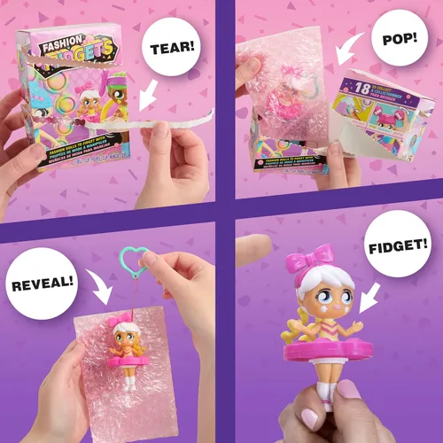 Vista 6 de Fashion Fidgets - Juguetes sensoriales para ansiedad – Paquete de 2 juguetes antiestrés para presionar – Alivio de la ansiedad y el estrés para niños