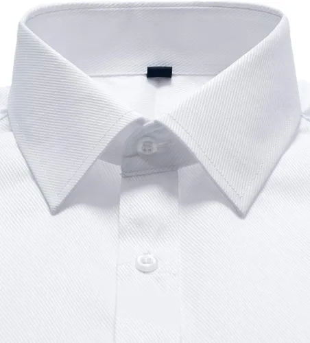 Vista 2 de JVER - Camisas de hombre para vestir con corte francés de ajuste regular manga larga para gemelos de metal