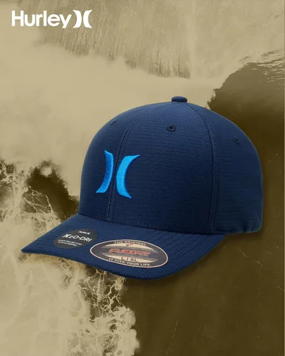 Vista 7 de Hurley Gorra de béisbol para hombre Gorra ligera de visera curvada H2O Dri ajustada para hombre