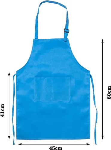 Vista 2 de 12 delantales de chef para niños a granel, juego de delantales artísticos para niños, delantales de chef ajustables con 2 bolsillos para niños