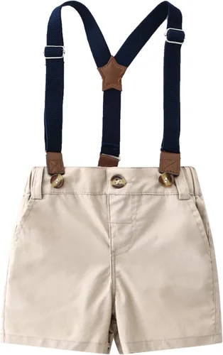 Vista 5 de Conjunto de pantalones cortos azules para bebé, trajes formales para bebés