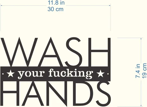 Vista 4 de Divertido letrero de metal para pared de baño, con texto en inglés "Wash Your Hands", para inauguración de la casa, colgador de puerta colgante