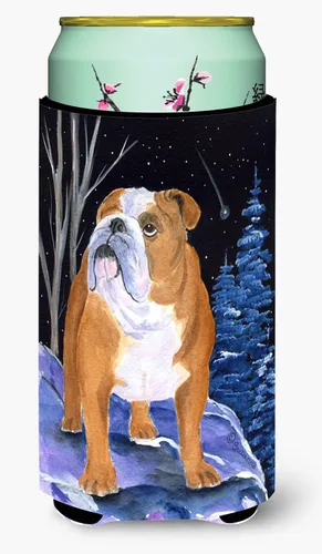 Vista 130 de Caroline's Treasures SS8447CC Starry Night English Bulldog - Enfriador para latas o botellas, lavable, funda plegable con aislamiento para bebidas