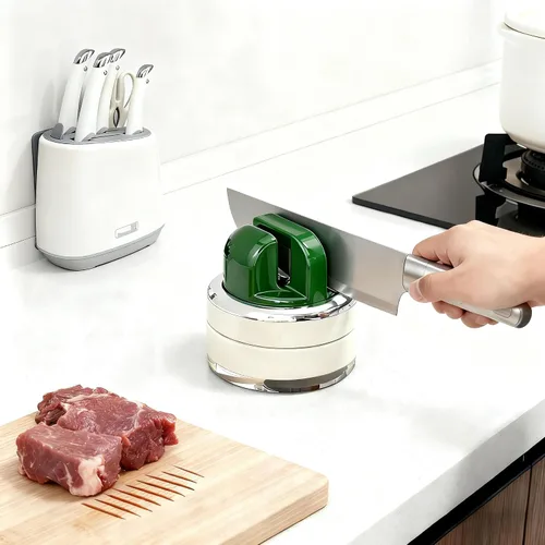 Vista 6 de Afilador de cuchillos de cocina con base de succión para manos libres, afiladores de cuchillos de bolsillo compactos, herramienta profesional todo