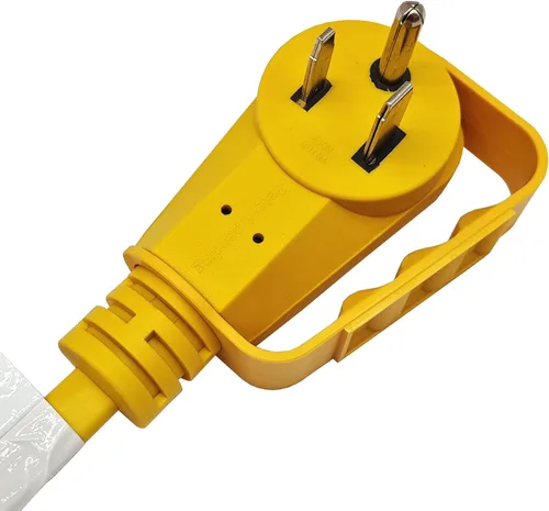 Vista 2 de Parkworld 78820 Cable adaptador de corriente alterna NEMA 6-50P macho a TT-30R RV 30A tomacorriente, 125 voltios 1.5 pies (amarillo)