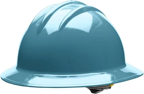 Vista 2 de Bullard Casco de seguridad de ala completa de 3 costillas con suspensión de trinquete de 4 puntos y almohadilla de algodón para cejas