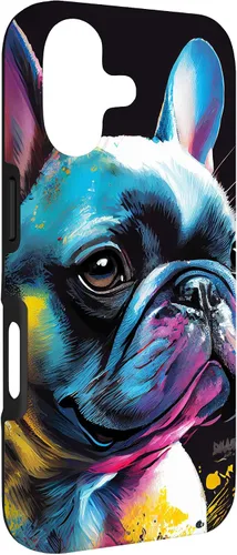 Vista 3 de French Bulldog Puppy Colorful Illustration Graphic Case for iPhone 17