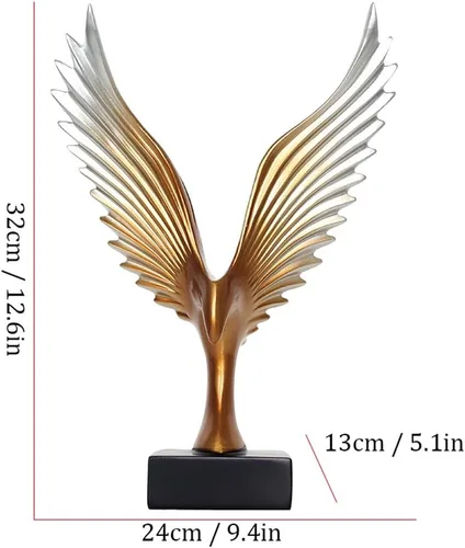 Vista 2 de Estatua china de feng shui, escultura de simulación, estatua de águila, ornamento para el hogar, sala de estar, gabinete de TV, adornos hechos a