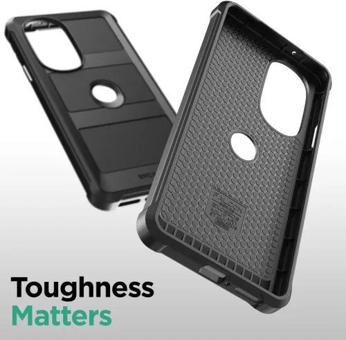 Vista 7 de ENCASED Funda protectora para Motorola Edge Plus 2022 [Falcon Armor] Funda de teléfono resistente, color negro
