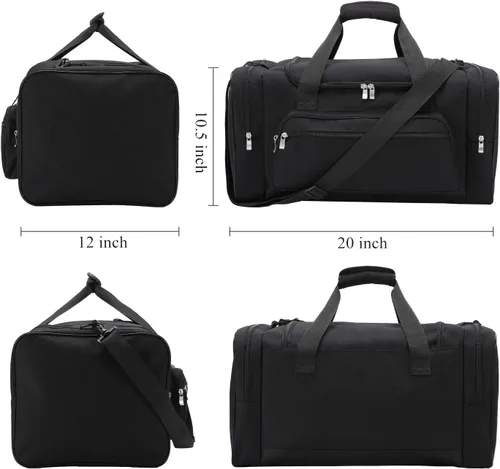 Vista 5 de Sports Duffel Bag 20 inch for Travel Gym Black