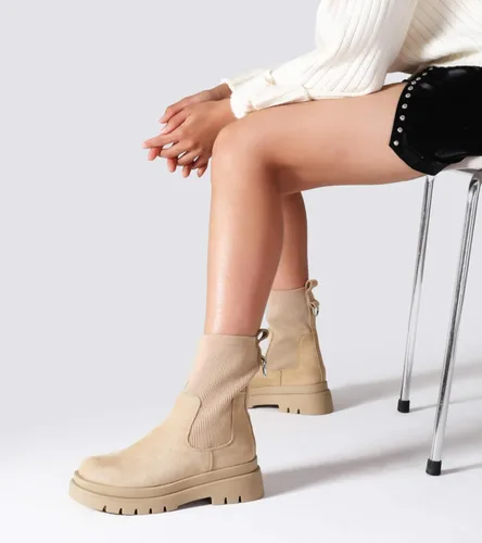 Vista 6 de Shoe'N Tale Chelsea - Botines para mujer, con plataforma elástica, suela elástica, antideslizantes, punta redonda, sin cordones